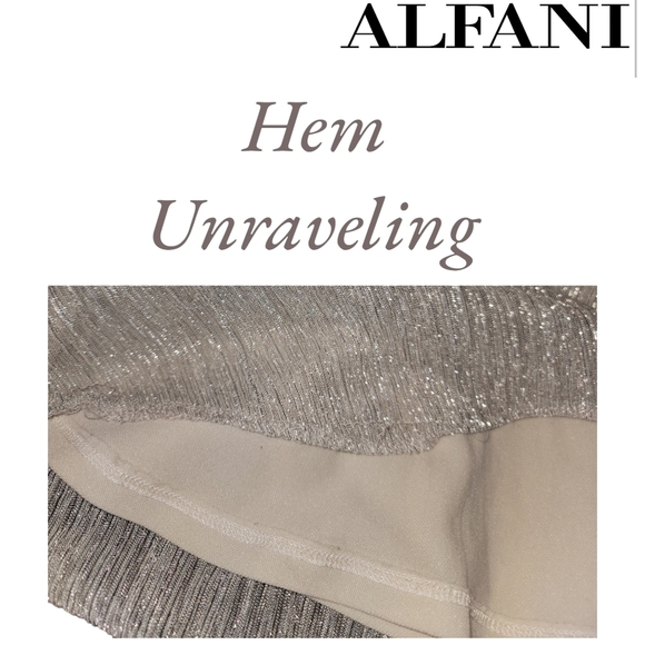 ALFANI party top shiny gold metallic 3/4 bell sleeve Blouse Shirt Size Small - Picture 6 of 7